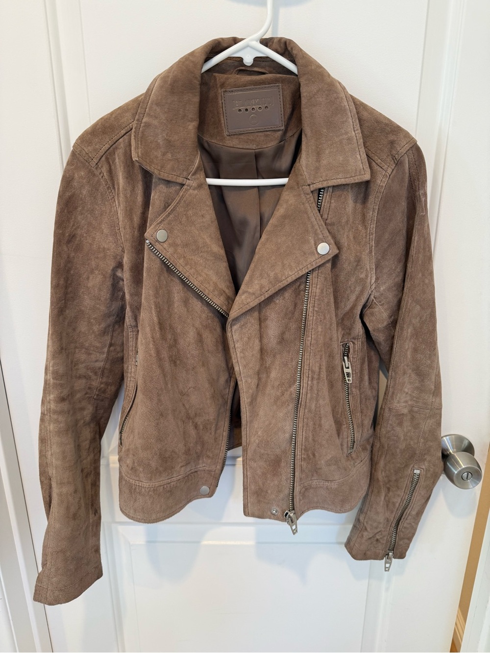 Blank NYC Taupe Suede Moto Jacket